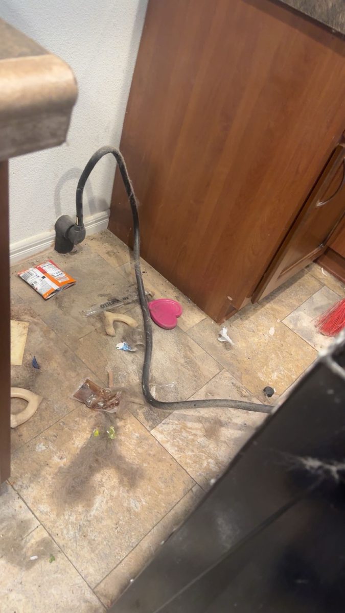 Kitchen floor before cleaning