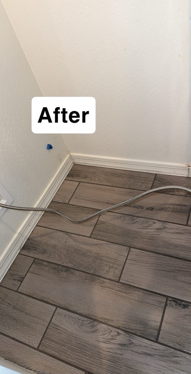 Laundry room floor after cleaning